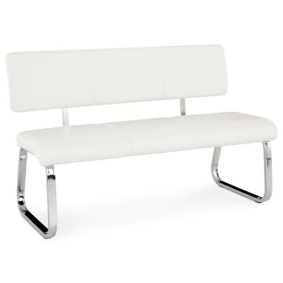 IDIMEX Banc design avec dossier VILAS, en synth&eacute;tique blanc
