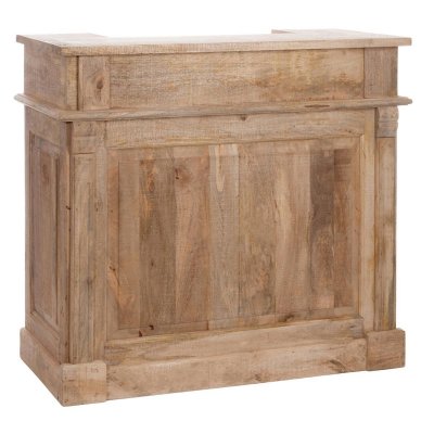 Bar en Bois 2 Tiroirs ""Theodore"" 120cm Naturel