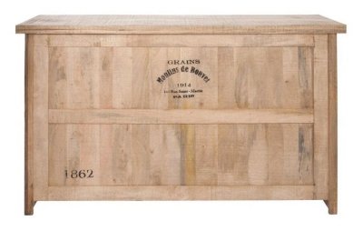 Bar en bois clair 3 tiroirs 2 tablettes - casimir 53212