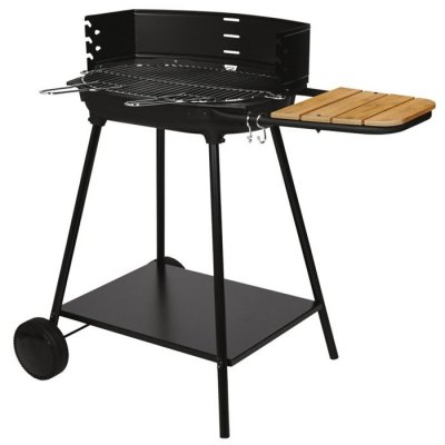 SOMAGIC Barbecue &agrave; charbon de bois sur chariot avec cuve en fonte