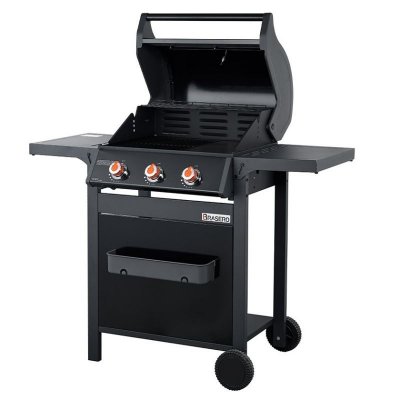 BRASERO Barbecue &agrave; gaz et plancha 3 br&ucirc;leurs easy clean SPRING