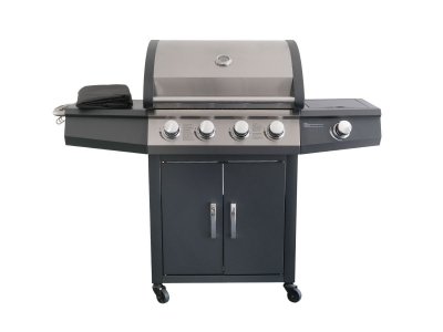 JARDIDECO Barbecue &agrave; gaz Piretto 4 br&ucirc;leurs + 1 br&ucirc;leur lat&eacute;ral - 