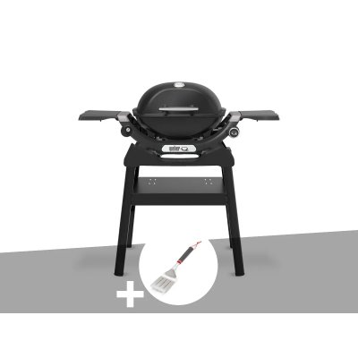 WEBER Barbecue &agrave; gaz Q 1200N noir avec pied + Spatule - 