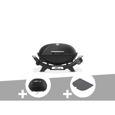 WEBER Barbecue &agrave; gaz q 2100n noir + housse + plancha (1&nbsp;2) - 