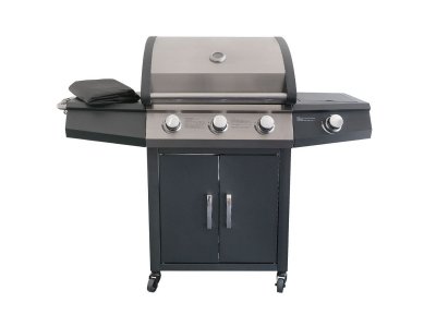 JARDIDECO Barbecue &agrave; gaz Soleto 3 br&ucirc;leurs + 1 br&ucirc;leur lat&eacute;ral -  