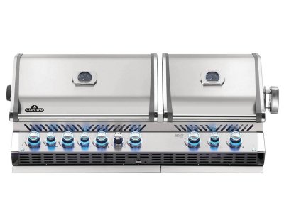 NAPOLEON Barbecue gaz encastrable prestige pro 825 inox 4 br&ucirc;leurs + 2 sizzle zone + br&ucirc;l