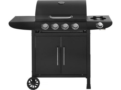 HABITAT ET JARDIN Barbecue gaz ""Feria 5"" - 5 br&ucirc;leurs dont 1 lat&eacute;ral - 14,5 kw - Noir 