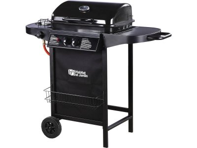HABITAT ET JARDIN barbecue gaz party 3 - 3 br&ucirc;leurs dont 1 lat&eacute;ral - 9.38 kw - noir 