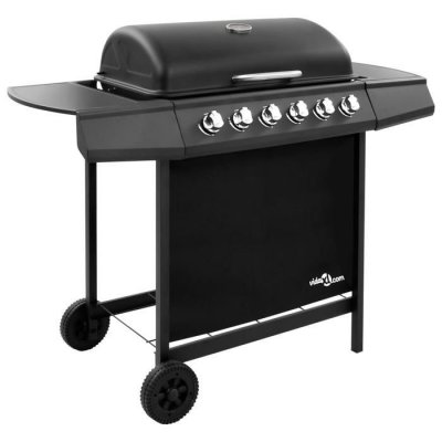 VIDAXL Barbecue gril &agrave; gaz avec 6 br&ucirc;leurs Noir