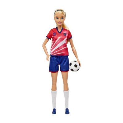 BARBIE  -  Footballeuse - Poup&eacute;e Mannequin - D&egrave;s 3 ans 