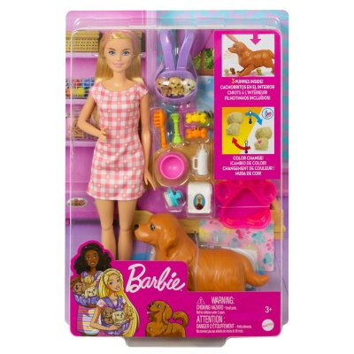BARBIE  -  Naissance Des Chiots - Poup&eacute;e - D&egrave;s 3 ans 