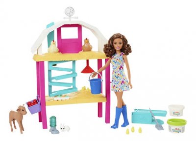 MATTEL Barbie Coffret Barbie &Agrave; La Ferme, Poup&eacute;e Barbie Brune