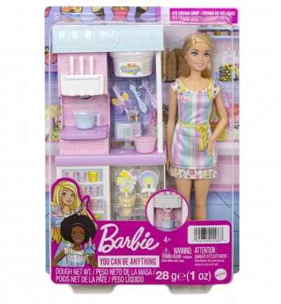 BARBIE  - Coffret Marchande De Glaces - Poup&eacute;e Mannequin - D&egrave;s 3 ans 
