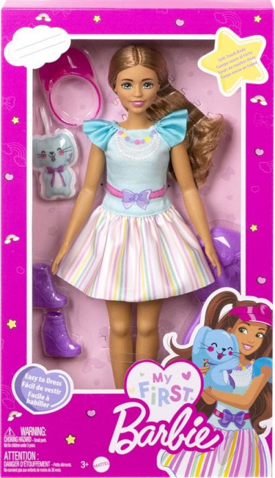 MATTEL BARBIE - MA PREMIERE BARBIE CHATAIN - poup&eacute;e - 3 ans et +
