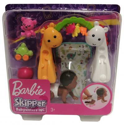 BARBIE  Skipper baby-sitter B&eacute;b&eacute; et tapis d'&eacute;veil