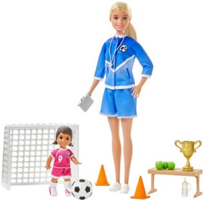 BARBIE  Soccer Coacher And Playset Doll Multicolore