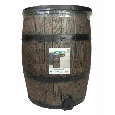 NATURE Baril d'eau de pluie avec aspect de bois 120L 50,5x66 cm Marron