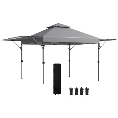 OUTSUNNY Barnum pop-up de jardin 5 x 3 m sac transport inclus acier oxford gris