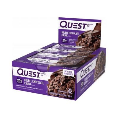 QUEST NUTRITION Barres proteinees  12x60g Double chocolat en morceaux  Proteine 