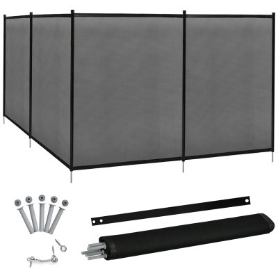  Barri&egrave;re de Piscine Pliable - COSTWAY - 360x125 cm - Tissu Textil&egrave;ne - R&egrave;gle Poteaux
