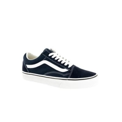 VANS Baskets basses  en cuir nubuck bleu marine &agrave; lacets contrast&eacute;s