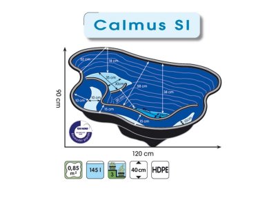 UBBINK Bassin pr&eacute;form&eacute;  Calmus s1, L.0.9 x l.1.2 m x P.40 cm
