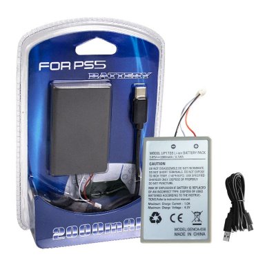STRA&SZLIG;E GAME Batterie + c&acirc;ble pour Manette Sony Dualsense 5 PS5 Playstation 5 LIP1708 2000 mAh -