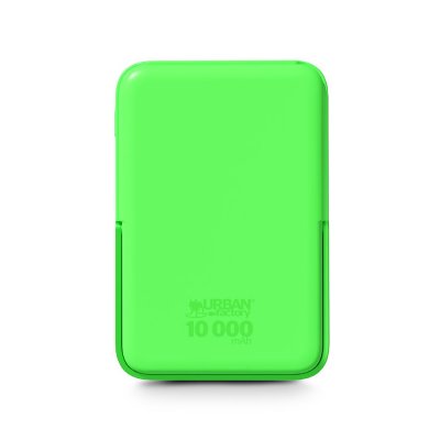 URBAN FACTORY Batterie externe  Powerbank 10000 mAh Vert N&eacute;on