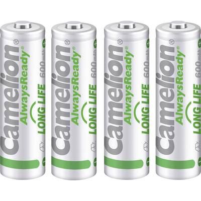 CAMELION Batterie NiMH solaire AlwaysReady Mignon (AA) avec 600mAh - 4 pi&egrave;ces