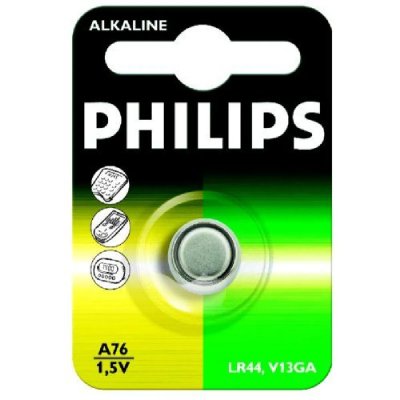 PHILIPS Batterie type LR44 Alcaline A76  