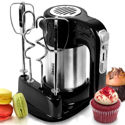 DURONIC Batteur &eacute;lectrique  HM3 - 300W 2 Batteurs/2 Crochets &agrave; p&eacute;trir 5 vitesses et fonction turbo