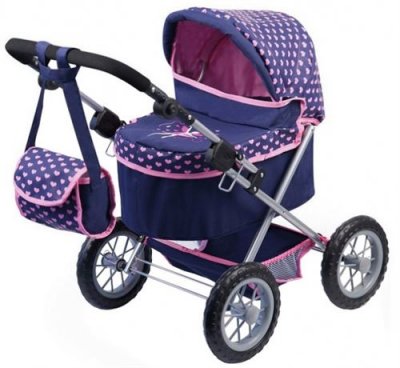 BAYER  transport de poup&eacute;e &agrave; la Trendy 67 cm bleu fonc&eacute;