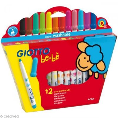 GIOTTO S Be-b&egrave; 469900 - coffret de 12 maxi marqueurs pour les plus petits