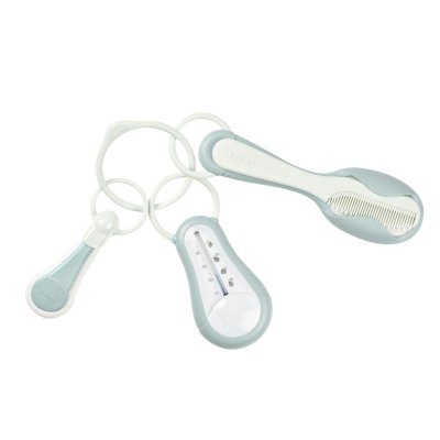  BEABA Kit peigne brosse thermom&egrave;tre enfant bleu vert