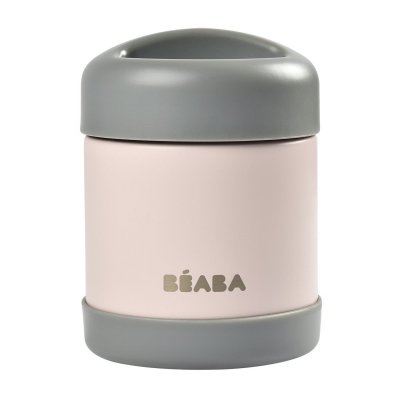 BEABA B&eacute;aba Portion Pot de Conservation Inox Isotherme Gris Rose 300ml