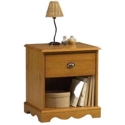 BEAUX MEUBLES PAS CHERS  Chevet Pin Miel de Style Anglais 1 Tiroir