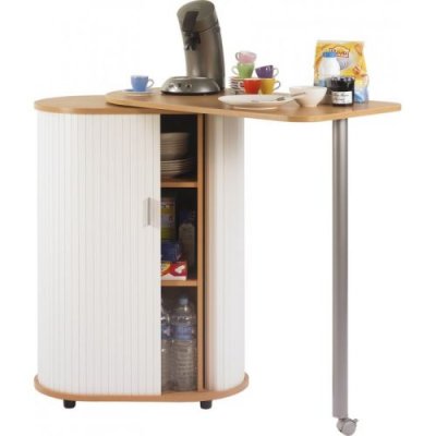Beaux Meubles Pas Chers - Meuble Mange-Debout H&ecirc;tre Blanc - Blanc