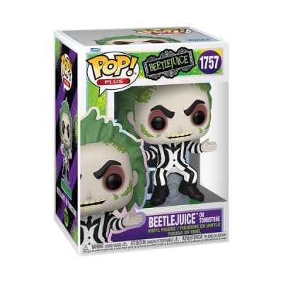Beetlejuice - Figurine Pop! Plus Beetlejuice Sur Pierre Tombale 9 Cm