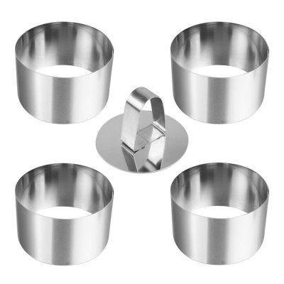 LARES Beka 14301504 Lot de 4 cercles &agrave; mignardise 7.5 cm + poussoir