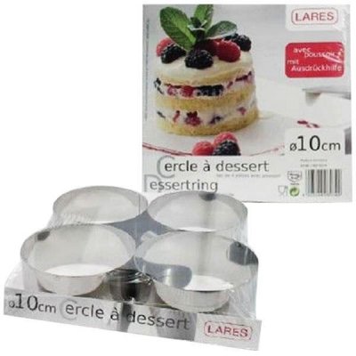 LARES Beka 14301514 Lot de 4 cercles &agrave; mignardise 10 cm + poussoir