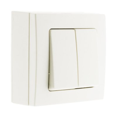 ZENITECH Bel'Vue Va & Vient double 10A saillie borne auto Blanc