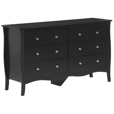 Beliani - Commode - Winchester - 6 Tiroirs, en MDF et Acier, Noir