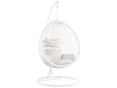 BELIANI  - Fauteuil suspendu en rotin blanc avec support FANO