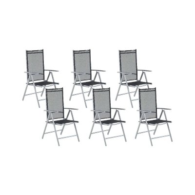 BELIANI  - Lot de 6 chaises de jardin en aluminium noires CATANIA