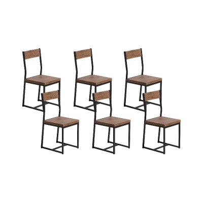 Beliani - Lot de 6 chaises de salle &agrave; manger marron LAREDO