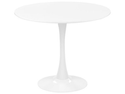 Beliani - Table de salle &agrave; manger blanche et ronde 90 cm BOCA