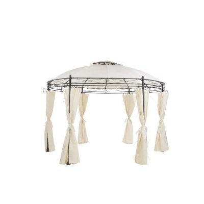 BELIANI  - Tonnelle de jardin beige ronde ⌀ 368 cm SAFARA 