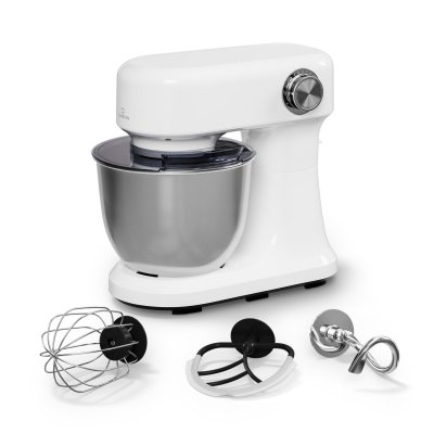 KLARSTEIN Bella Evo Robot P&acirc;tissier 1500W 5L Bol Inox 12 Vitesses Syst&egrave;me Plan&eacute;taire Robot Cuisine Blanc