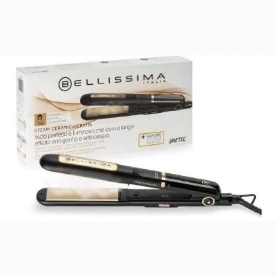 BELLISSIMA  Steam Ceramic & Keratin Plancha de Pelo a Vapor Oro 1.8m