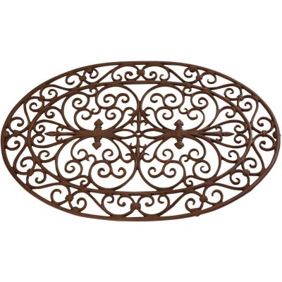 BEST FOR BOOTS  - Gratte-pieds grille en fonte ovale 74 x 48 cm